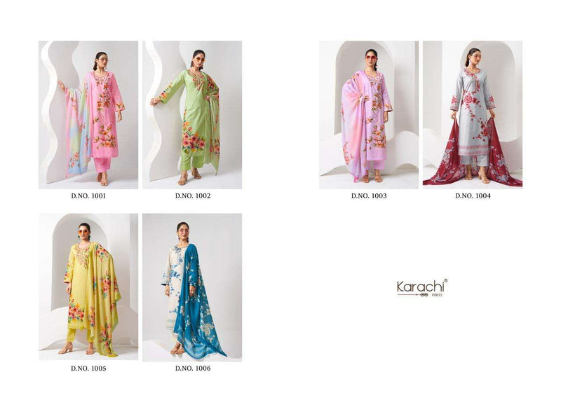 Kesar Karachi Prints Dreams Lawn Cotton Embroidery Heavy Designer Salwar Suit