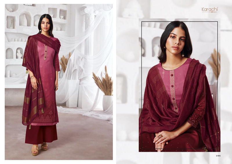 Kesar Karachi Prints Shades Jam Satin With Embroidery Work Fancy Salwar Suit Collection