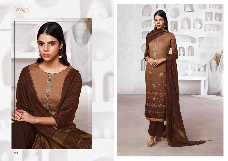 Kesar Karachi Prints Shades Jam Satin With Embroidery Work Fancy Salwar Suit Collection