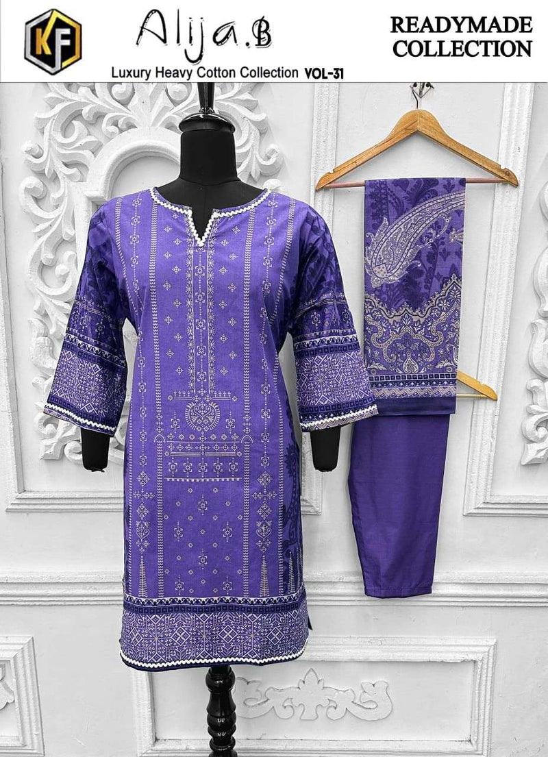 Keval Fab Alija B Vol 31 Ready Made Collection Cotton Print Kurti Pant Dupatta Set