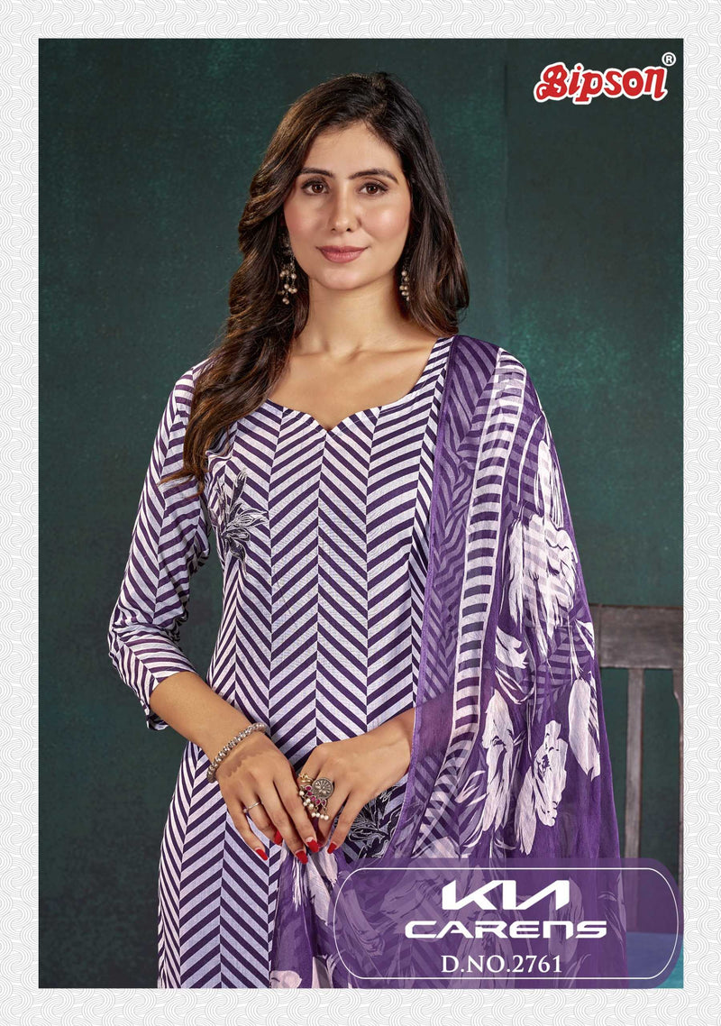 Bipson Fashion Kia Carens 2761 Cambric Cotton Print With Embroidery Work Unstitched Salwar Suit
