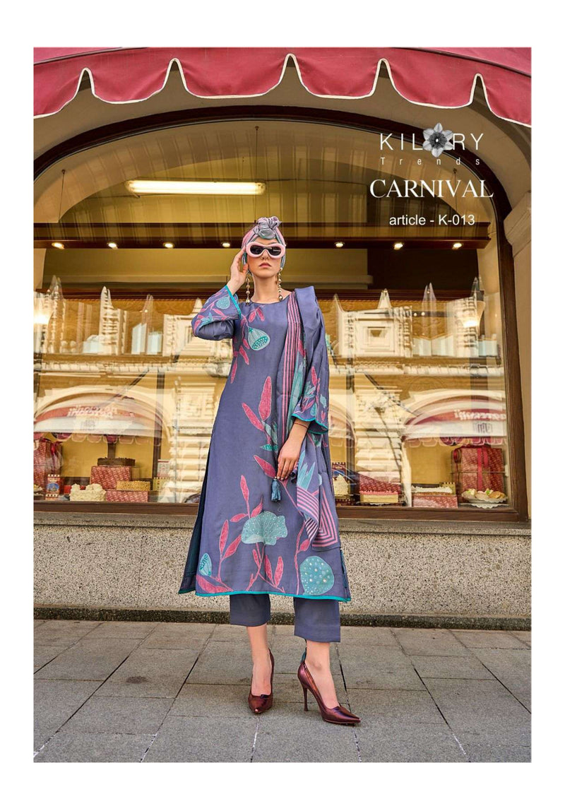 Kilory Trends Carnival Viscose Musline Digital Foil Print Fancy Salwar Kameez