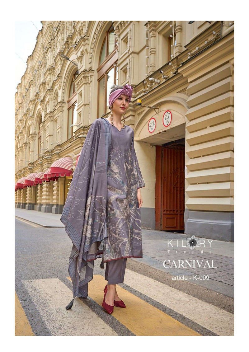 Kilory Trends Carnival Viscose Musline Digital Foil Print Fancy Salwar Kameez