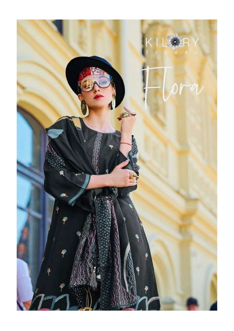 Kilory Flora Viscose Musline Digital Foil Print Fancy Party Wear Salwar Suit