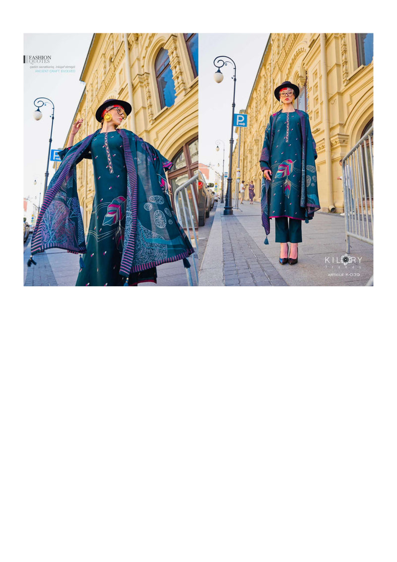 Kilory Flora Viscose Musline Digital Foil Print Fancy Party Wear Salwar Suit