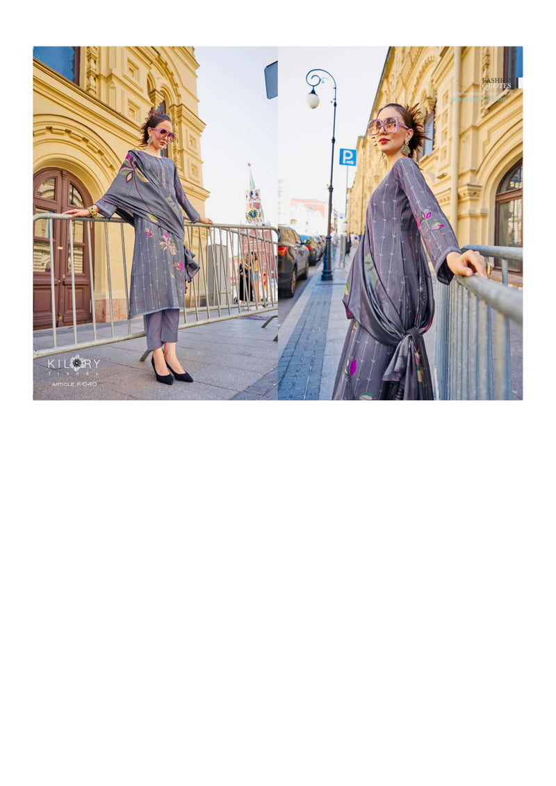 Kilory Flora Viscose Musline Digital Foil Print Fancy Party Wear Salwar Suit
