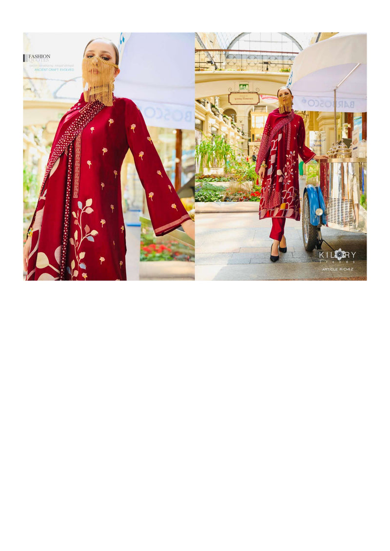 Kilory Flora Viscose Musline Digital Foil Print Fancy Party Wear Salwar Suit