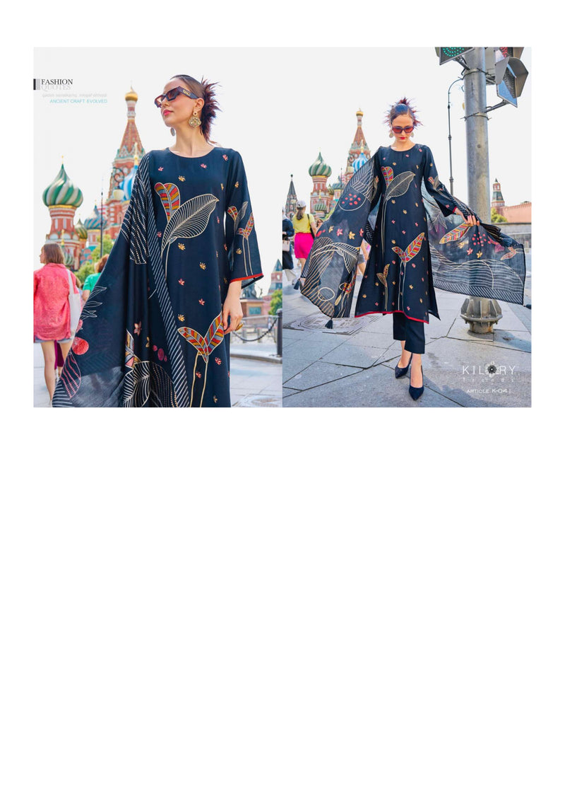 Kilory Flora Viscose Musline Digital Foil Print Fancy Party Wear Salwar Suit