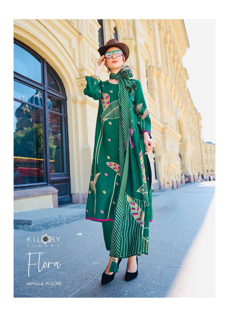 Kilory Flora Viscose Musline Digital Foil Print Fancy Party Wear Salwar Suit