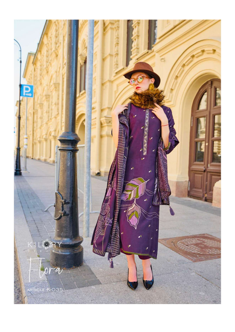 Kilory Flora Viscose Musline Digital Foil Print Fancy Party Wear Salwar Suit