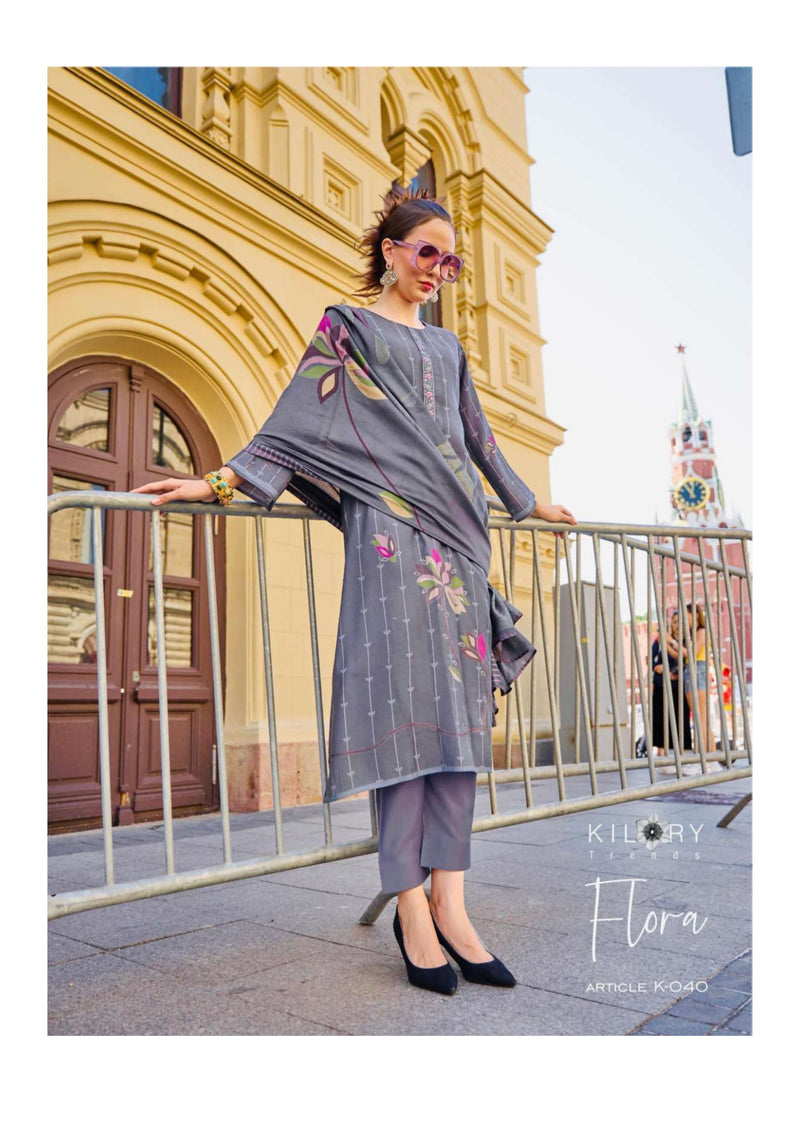 Kilory Flora Viscose Musline Digital Foil Print Fancy Party Wear Salwar Suit