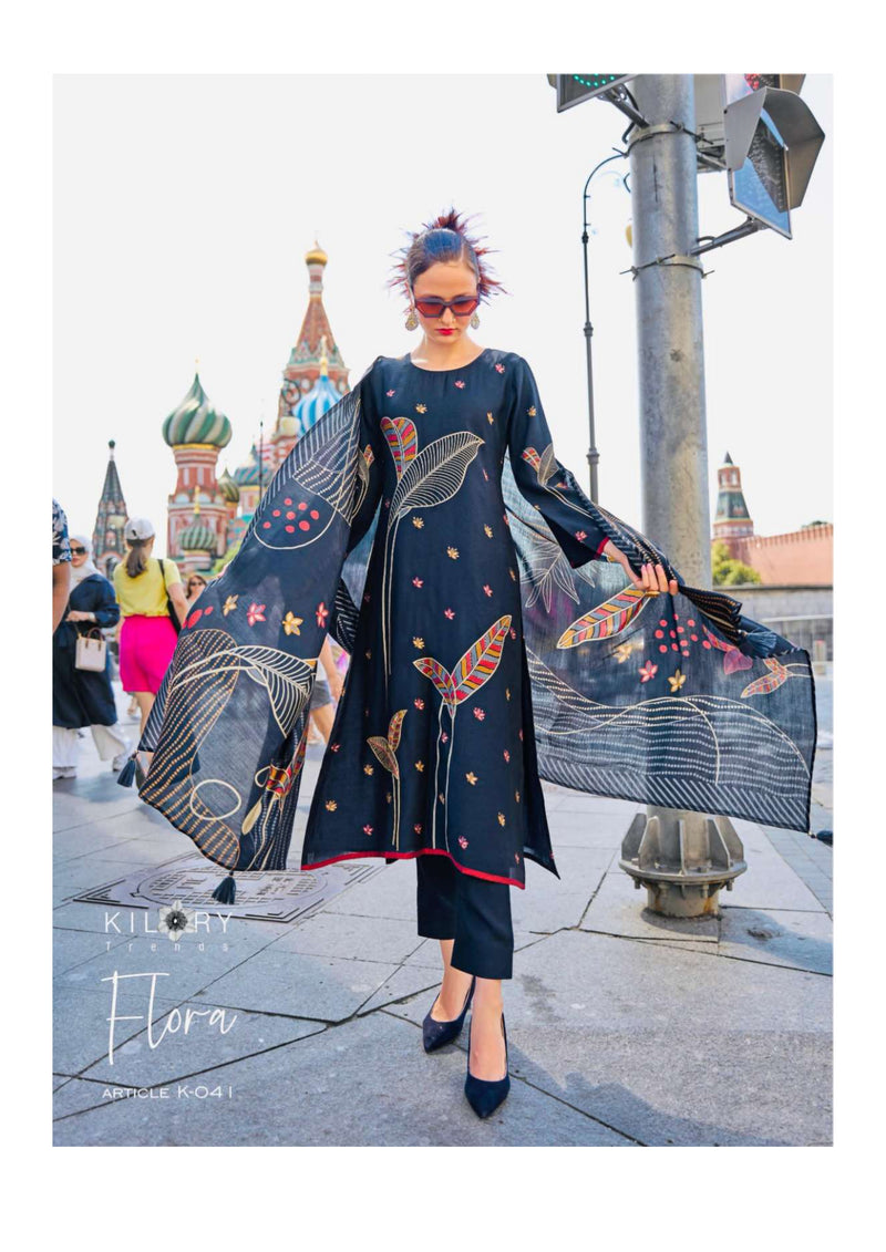 Kilory Flora Viscose Musline Digital Foil Print Fancy Party Wear Salwar Suit