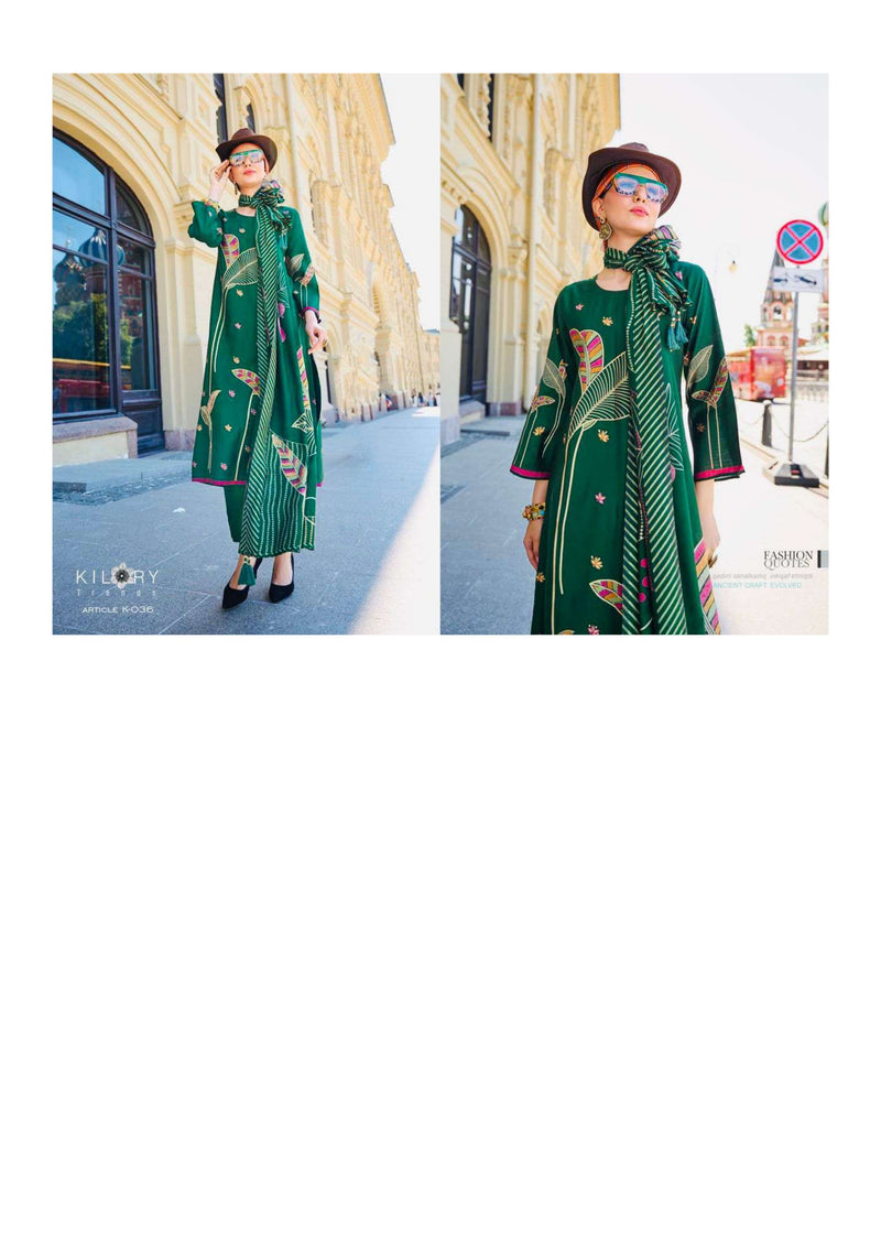Kilory Flora Viscose Musline Digital Foil Print Fancy Party Wear Salwar Suit