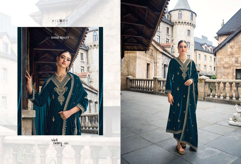 Kilory Trends Noor E Ishq Premium Velvet Fancy Work Pakistani Salwar Kameez
