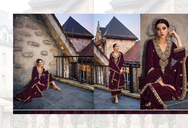 Kilory Trends Noor E Ishq Premium Velvet Fancy Work Pakistani Salwar Kameez