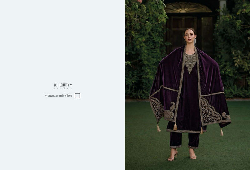 Kilory Trends Tehzeeb Premium Velvet Fancy Work Designer Pakistani Salwar Kameez
