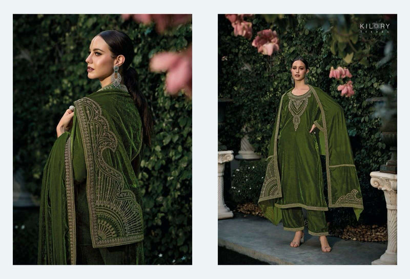 Kilory Trends Tehzeeb Premium Velvet Fancy Work Designer Pakistani Salwar Kameez
