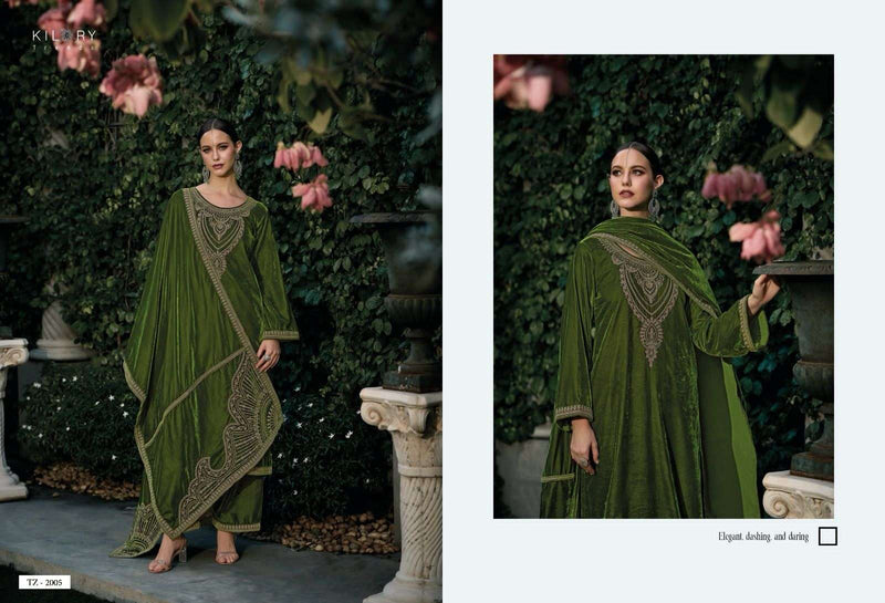 Kilory Trends Tehzeeb Premium Velvet Fancy Work Designer Pakistani Salwar Kameez