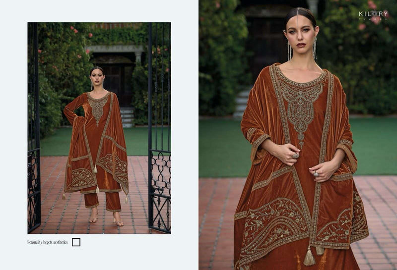 Kilory Trends Tehzeeb Premium Velvet Fancy Work Designer Pakistani Salwar Kameez
