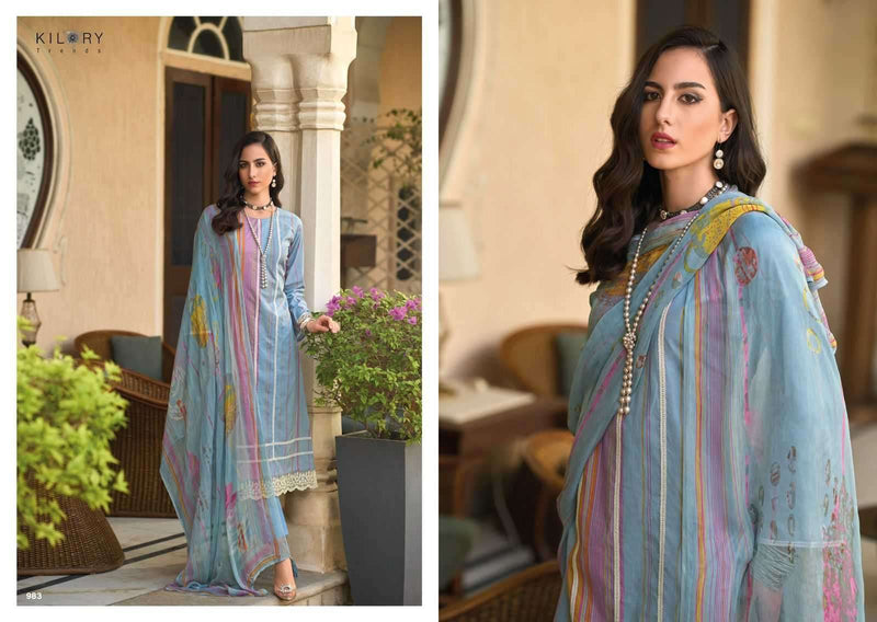 Kilory Trendz Legacy Of Summer Lawn Cotton Embroidery Work Unstitched Salwar Suit