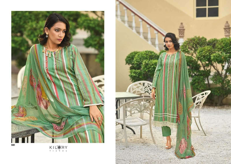 Kilory Trendz Legacy Of Summer Lawn Cotton Embroidery Work Unstitched Salwar Suit