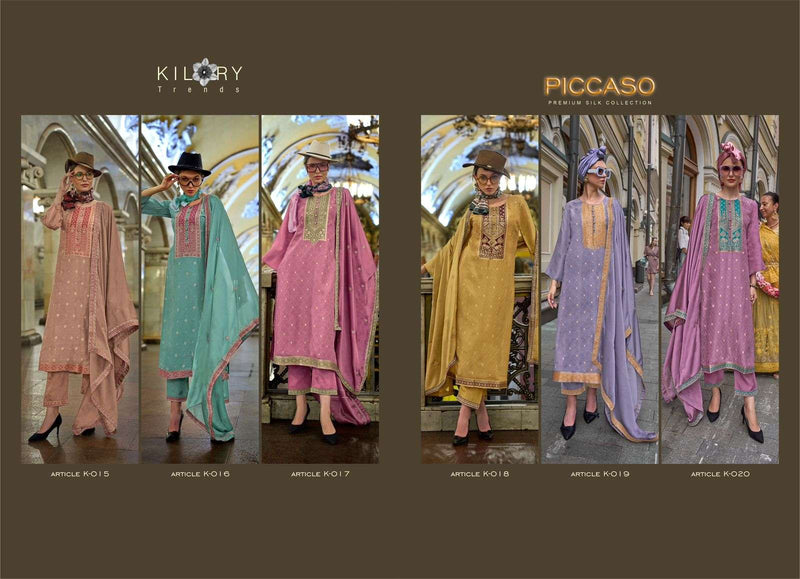 Kilory Trendz Piccaso Silk Fancy Handwork Work Designer Salwar Suit