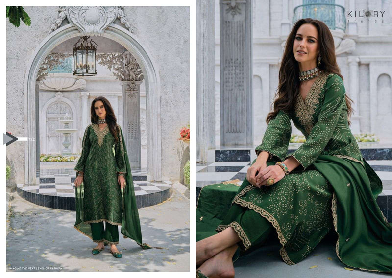 Kilory Trendz Silk Of Bandhej Vol 2 Jam Silk Digital Foil Print With Fancy Coding Work Heavy Salwar Suit