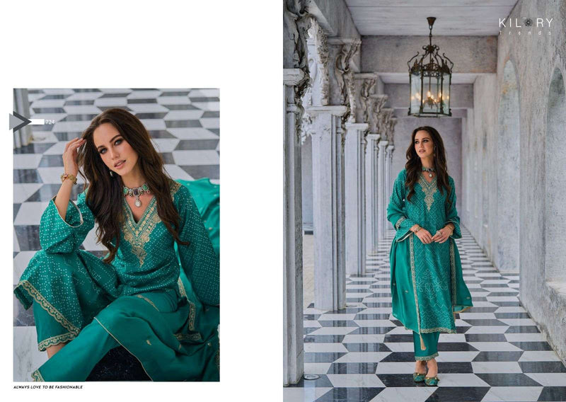 Kilory Trendz Silk Of Bandhej Vol 2 Jam Silk Digital Foil Print With Fancy Coding Work Heavy Salwar Suit
