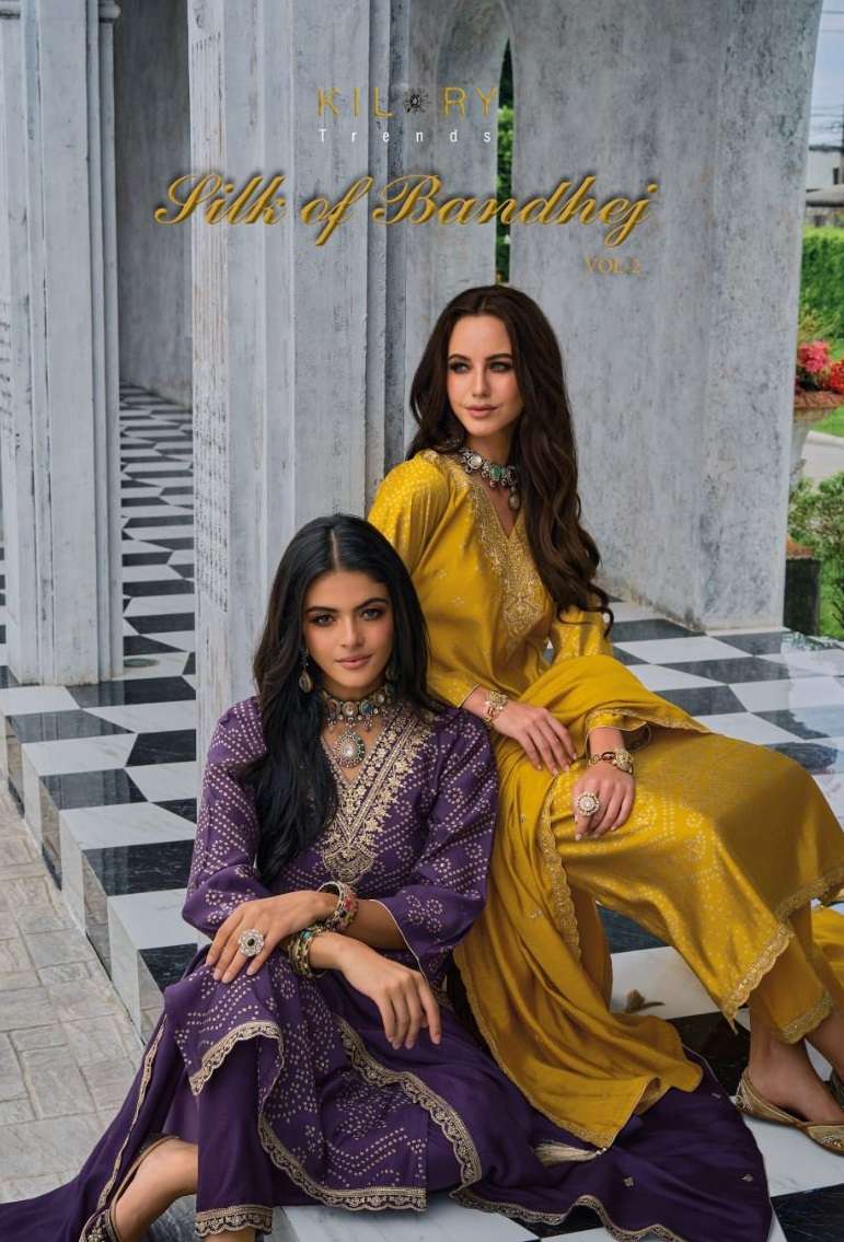 Kilory Trendz Silk Of Bandhej Vol 2 Jam Silk Digital Foil Print With Fancy Coding Work Heavy Salwar Suit
