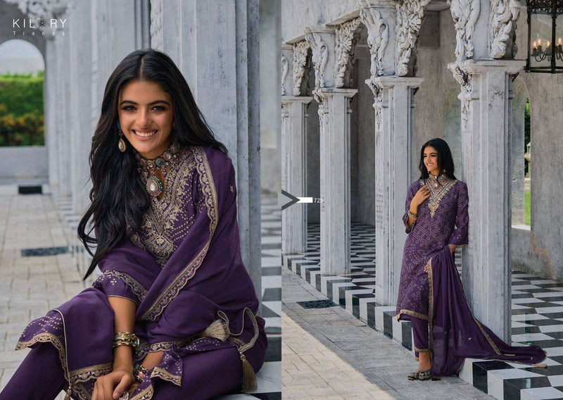 Kilory Trendz Silk Of Bandhej Vol 2 Jam Silk Digital Foil Print With Fancy Coding Work Heavy Salwar Suit