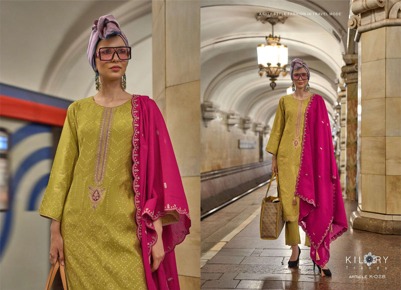 Kilory Trendz Silk Of Bandhej Vol 3 Viscose Musline Digital Foil Print Embroidery Work Salwar Suit