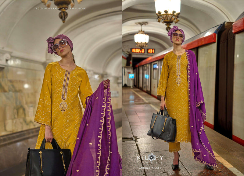 Kilory Trendz Silk Of Bandhej Vol 3 Viscose Musline Digital Foil Print Embroidery Work Salwar Suit