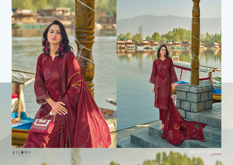 Kilory Trendz Zainab Viscose Musline Digital Foil Print With Fancy Embroidery Work Salwar Suit