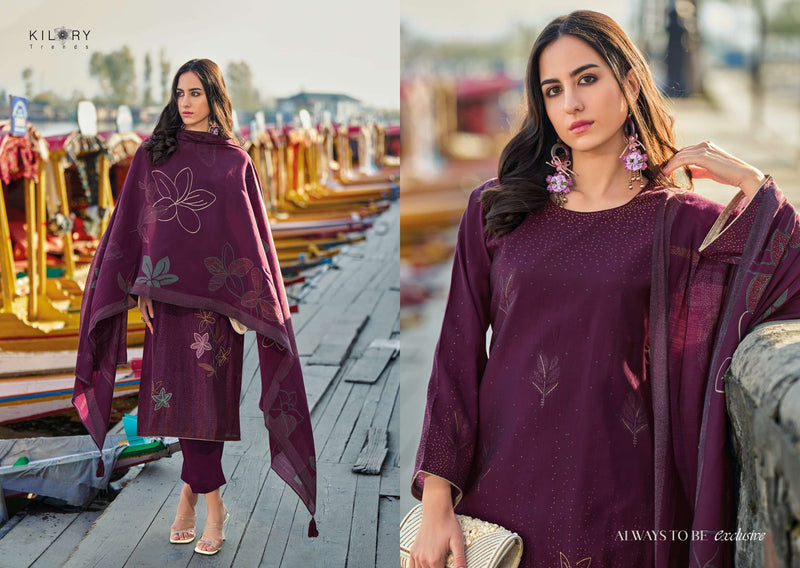 Kilory Trendz Zainab Viscose Musline Digital Foil Print With Fancy Embroidery Work Salwar Suit
