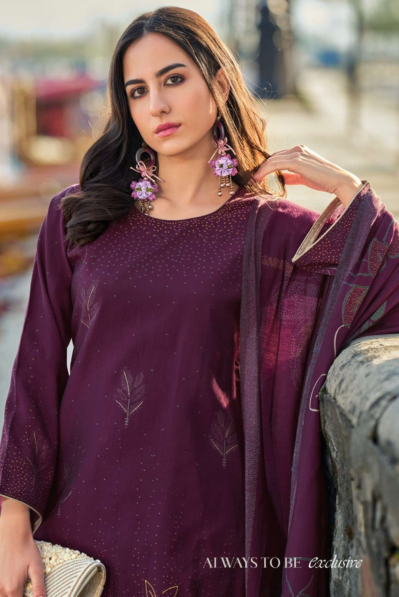 Kilory Trendz Zainab Viscose Musline Digital Foil Print With Fancy Embroidery Work Salwar Suit