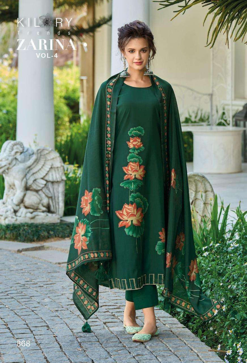 Kilory Trendz Zarina Vol 4 Viscose Muslin Digital Print Designer Salwar Suit