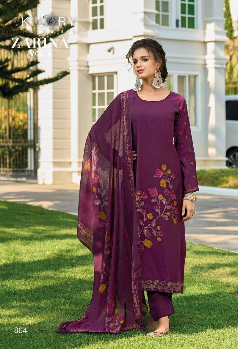 Kilory Trendz Zarina Vol 4 Viscose Muslin Digital Print Designer Salwar Suit