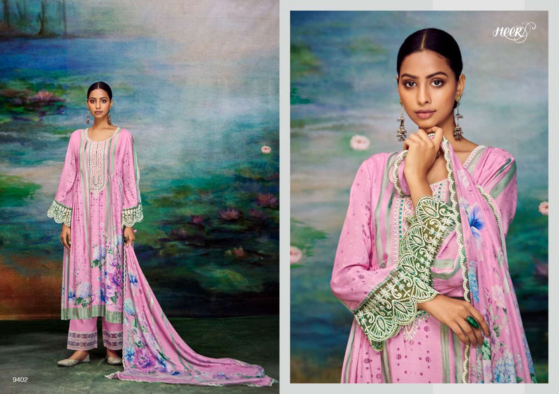 Hoor Shakino Muslin Digital Print Dori Embroidery Heavy Designer Salwar Suit