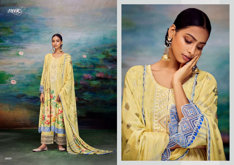 Hoor Shakino Muslin Digital Print Dori Embroidery Heavy Designer Salwar Suit