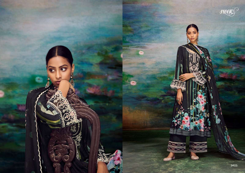 Hoor Shakino Muslin Digital Print Dori Embroidery Heavy Designer Salwar Suit