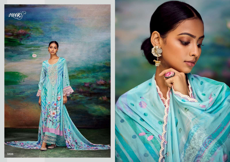Hoor Shakino Muslin Digital Print Dori Embroidery Heavy Designer Salwar Suit