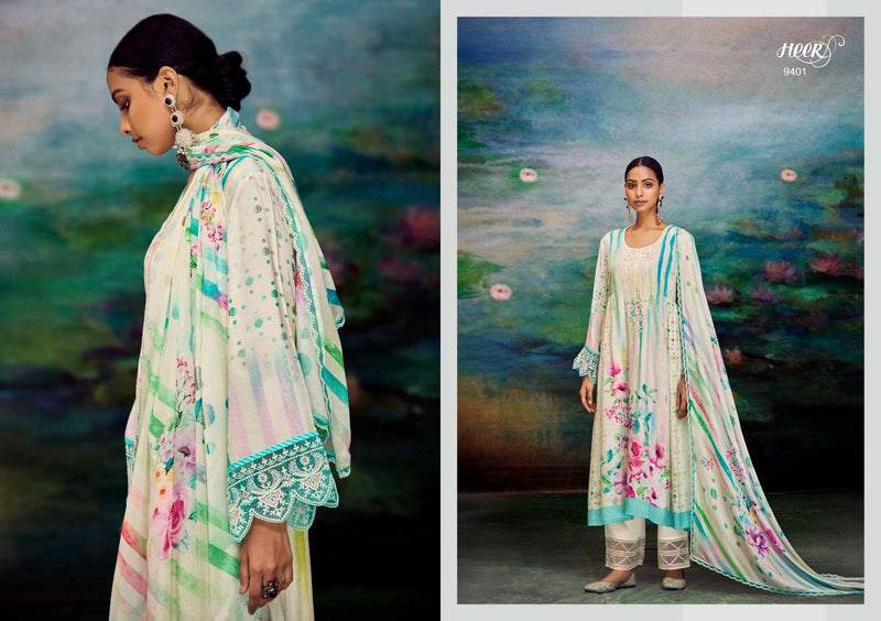 Hoor Shakino Muslin Digital Print Dori Embroidery Heavy Designer Salwar Suit