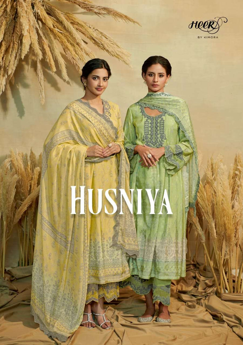 Kimora Heer Husniya Adorable Digital Print With Work Salwar Kameez Material Catalog