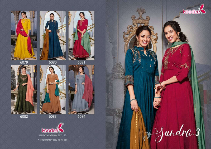 Koodee Fashion Sundra Vol 3 Viscose Tradisional Wear Gown With Dupatta Set