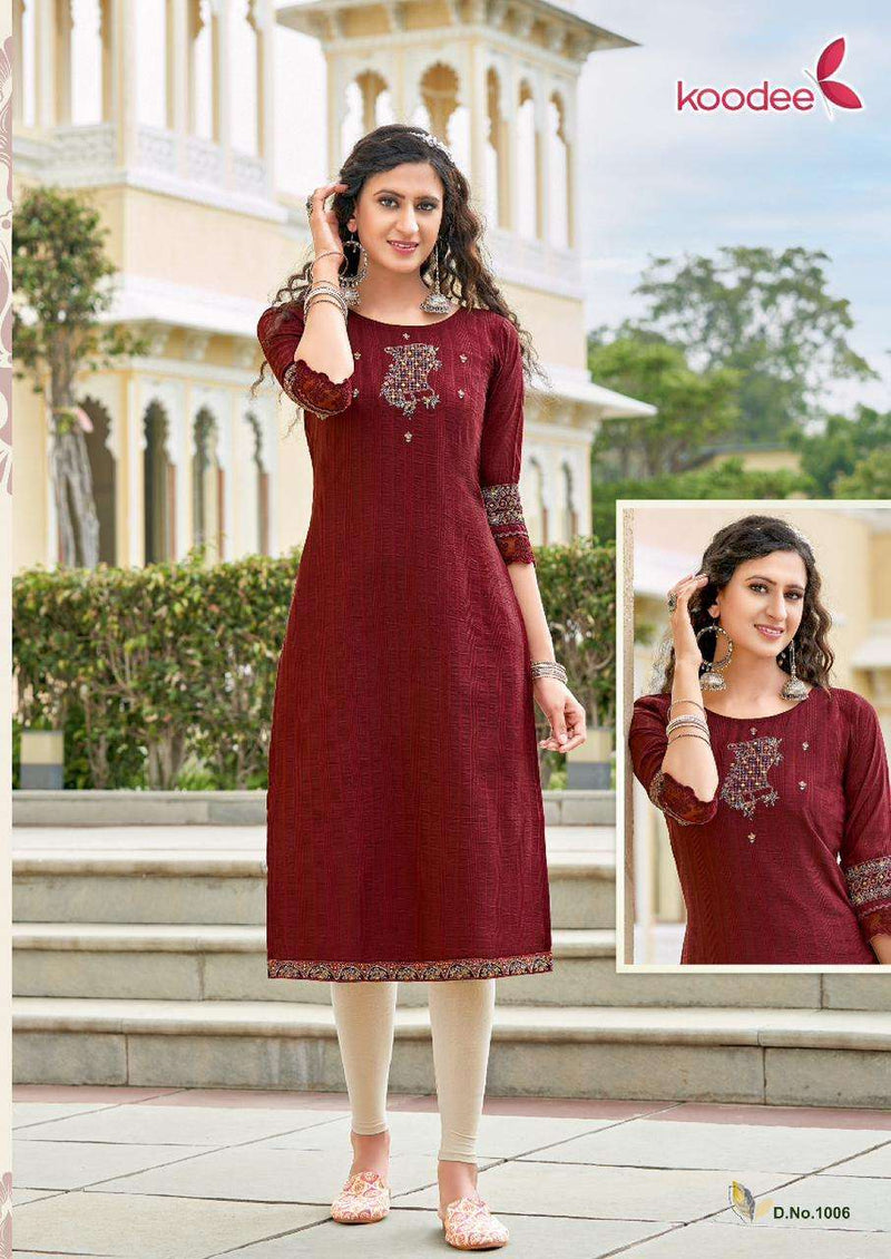 Koodee Juhi Vol 1 Chinon Fancy Designer Kurti
