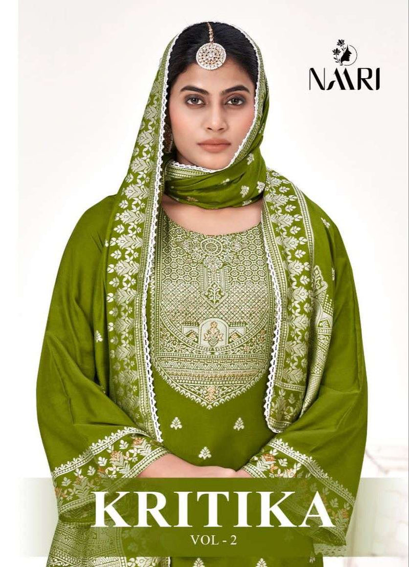 Naari Kritika Vol 2 Viscose Muslin Jacquard Fancy Work Designer Salwar Kameez