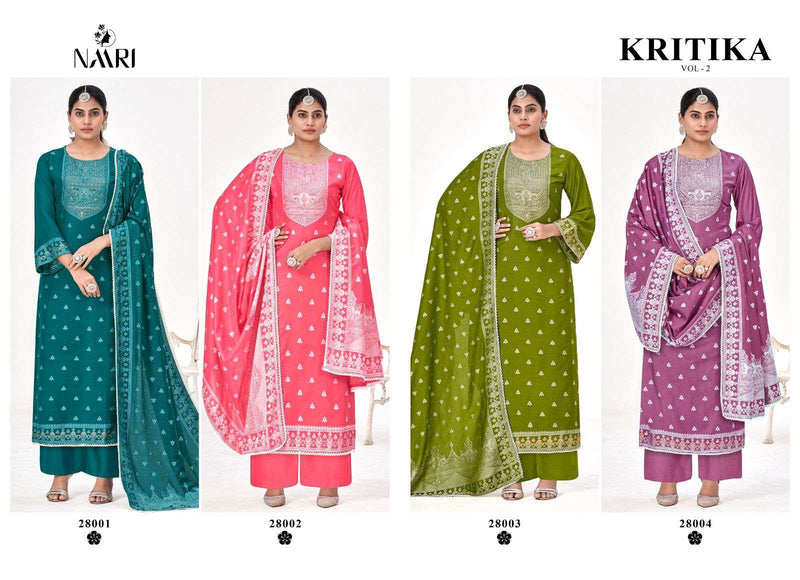 Naari Kritika Vol 2 Viscose Muslin Jacquard Fancy Work Designer Salwar Kameez