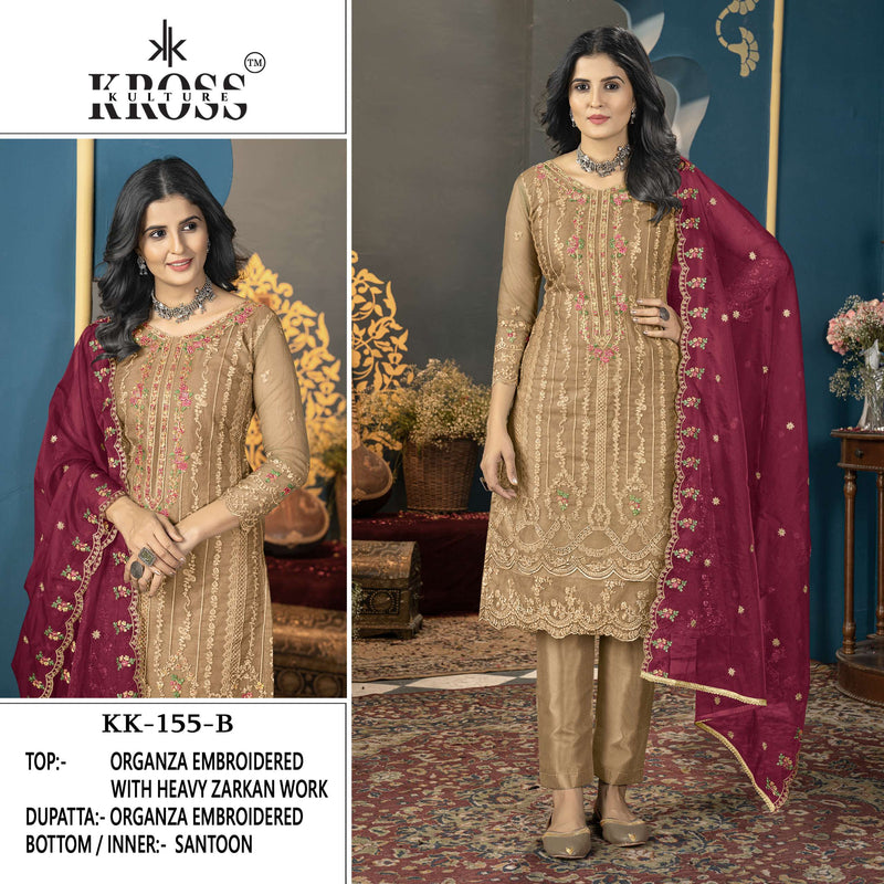 Kross Kulture Kk 155 Organza Embroidery Fancy Salwar Kameez