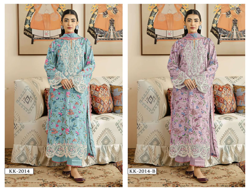 Kross Kulture Kk 2014 Cotton Print Embroidery Patches Fancy Salwar Kameez