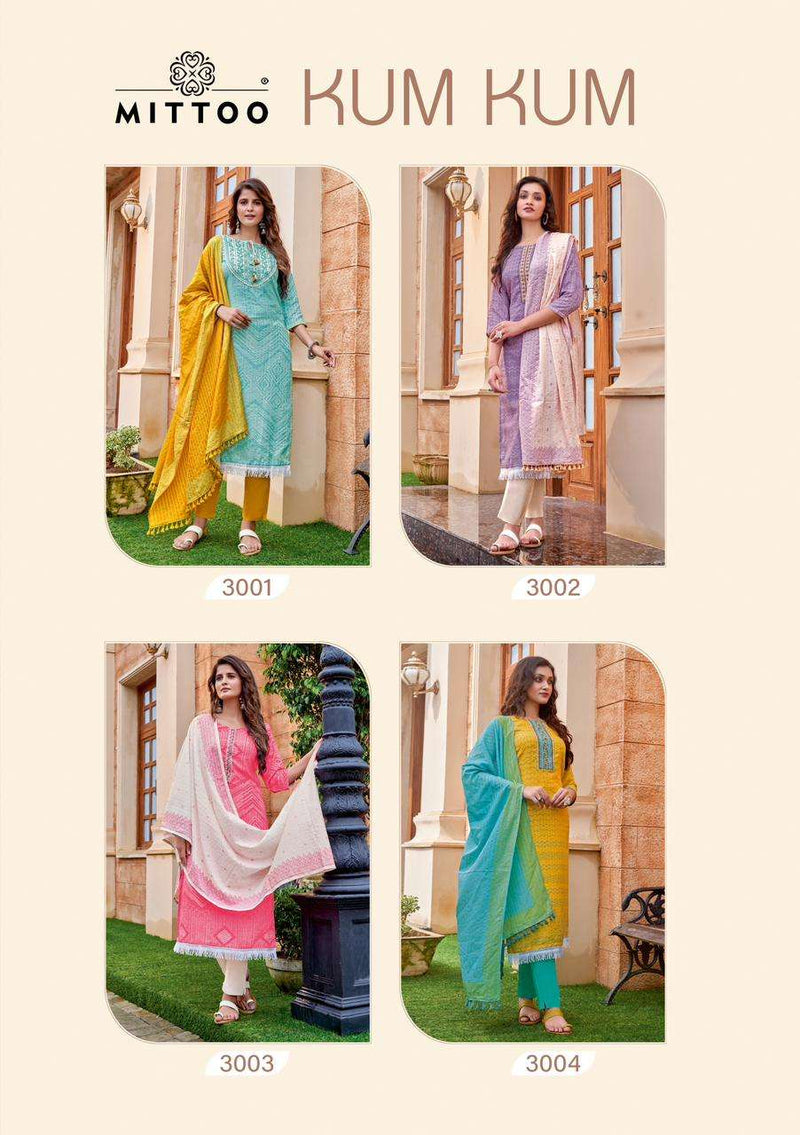 Kumkum By Mittoo Muslin Weaving Embroidery Traditional Wear Readymade Suits